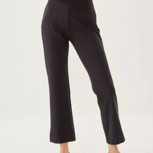 Lilly Pulitzer Womens Black Christabel Pants Ponte Crop Flare Stretch Size L NEW